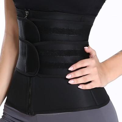 Waist trainer, sweat-inducing postpartum shaping double waist belt with zipper, tummy control belt